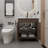 30-Inch Brown Bathroom Vanity With Louvered Doors And Sink Combo