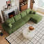 Canapé modulaire en forme de L 135 po avec méridienne en L, siège modulaire profond, fauteuils rembourrés L 135,0 po x l 68,2 po H 37,8 po ensemble modulaire en L vert, confort d'assemblage non requis
