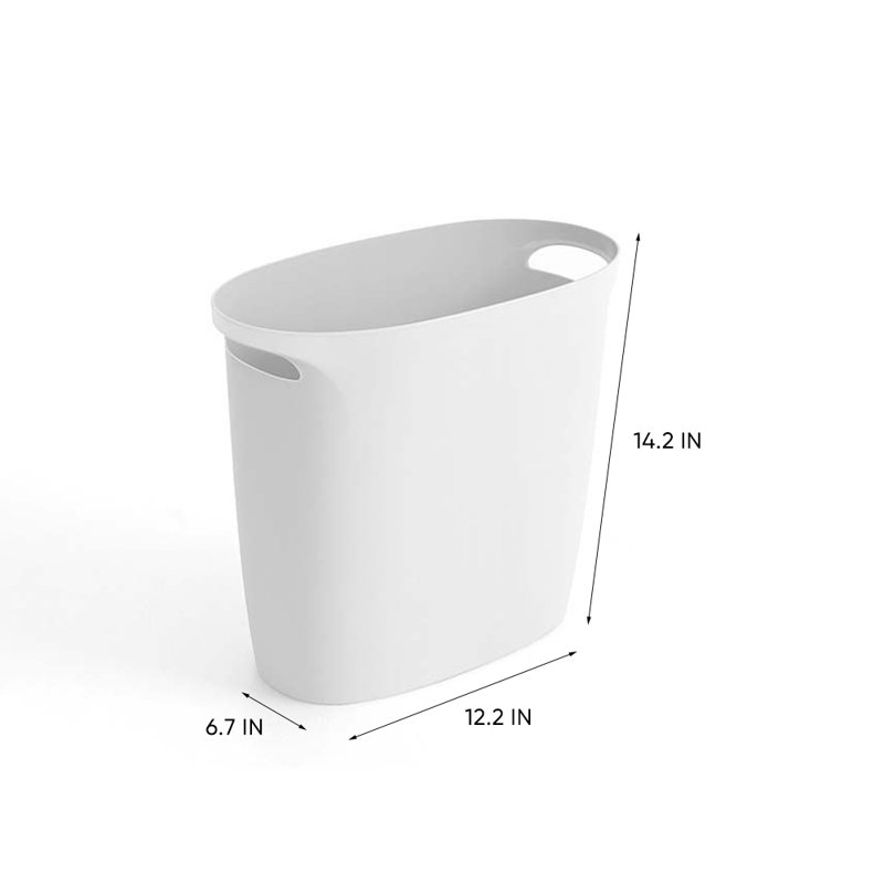 Poubelle en plastique 5 gallons, Blanc