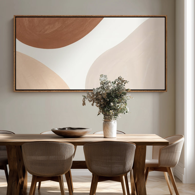 Très grand art mural rétro encadré pour art classique, H 30 po x l 60 po, Naturel