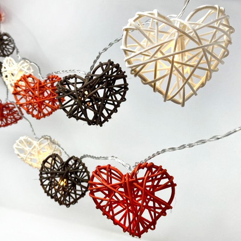 Sharpsburg Marchmont LED Wicker Hearts String Light, 20 Lamps - 5 Metre Long