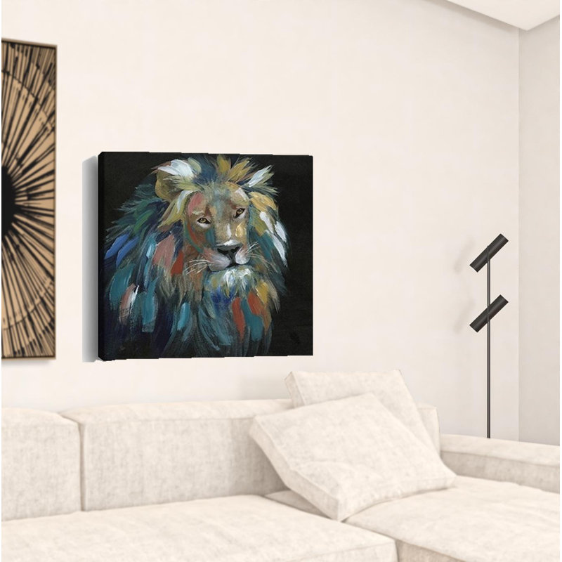 Painted Lion Portrait Unframed Print Wall Art