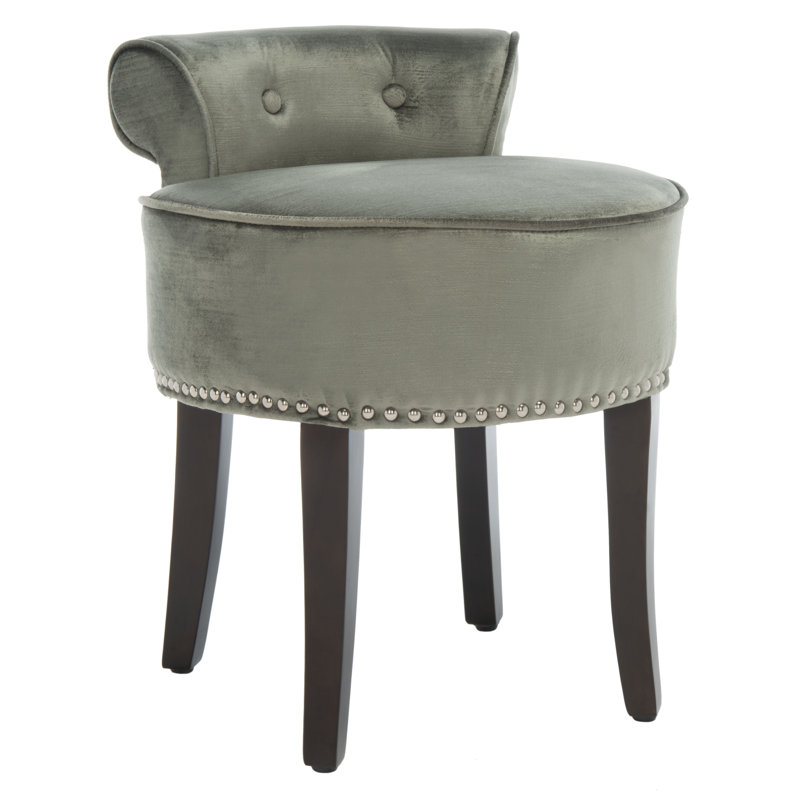 Tryphosa Solid Wood Accent Stool, Antique Sage
