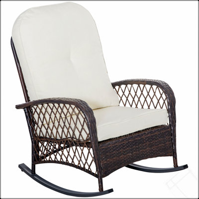Chaise berçante en osier pour l'extérieur Outsunny