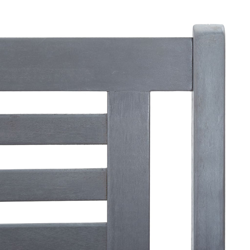 Tabler Solid Wood Eucalyptus Outdoor Bench, Anthracite, 35" H x 47.2" W x 23.6" D
