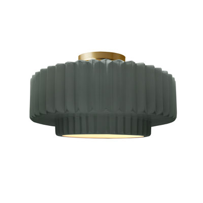 Radiance Ceramic Pleated Semi-Flush Mount
