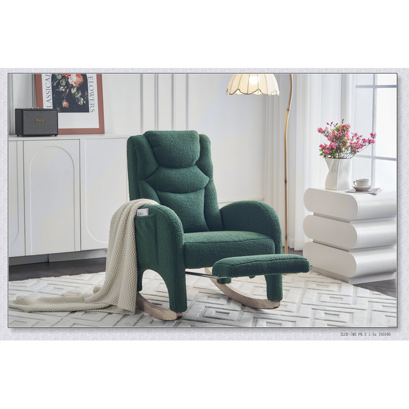 Chaise berçante avec repose-pieds réglable Teddy , Vert