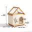 Lit pour chat en bois fabriqué à la main avec coussin et toit transparent pour lit de chat