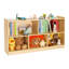 Armoire de rangement pour jouets à 2 niveaux avec casiers 5 sections pour école à domicile - brun