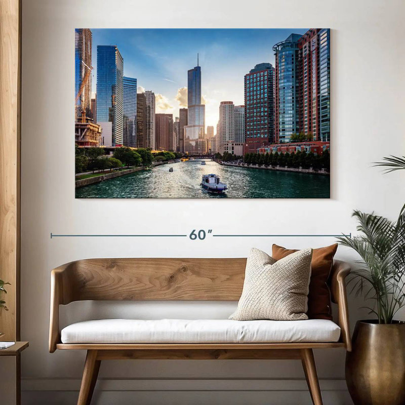 Sirci Chicago Riverscape, H 34 po x l 51 po