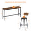 Ensemble de longues tables de bar avec 3 tabourets de bar rembourrés en polyuréthane-1515275395