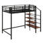Lit mezzanine simple avec escalier de rangement et tablette de rangement supérieure, cadre de lit mezzanine simple en métal pour adultes, enfants, adolescents-1768108901