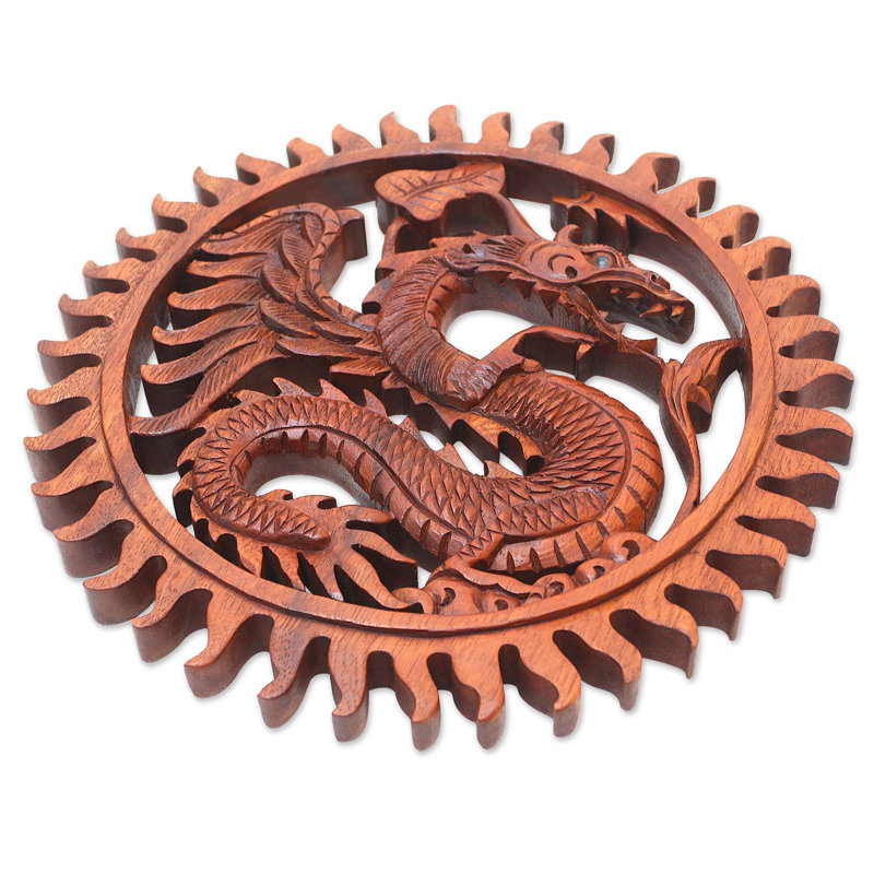 Panneau de relief mural en bois Bungalow Rose Dragon Age