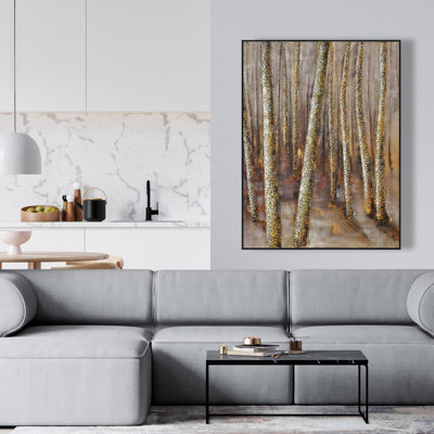 Forest - Trees Brown Framed Canvas for Home Decor | Art