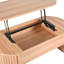 Table basse à plateau relevable avec compartiment caché, table centrale en bois partiellement assemblée, plateau de table ovale moderne pour le salon-933248538