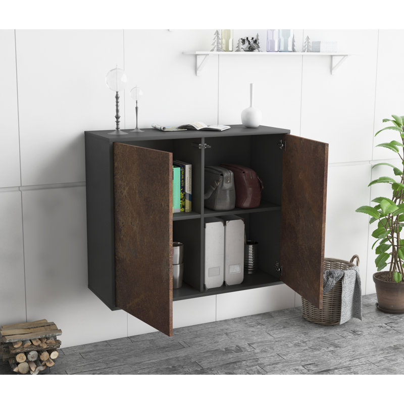 Chuck 92cm Sideboard, Anthracite/Rust