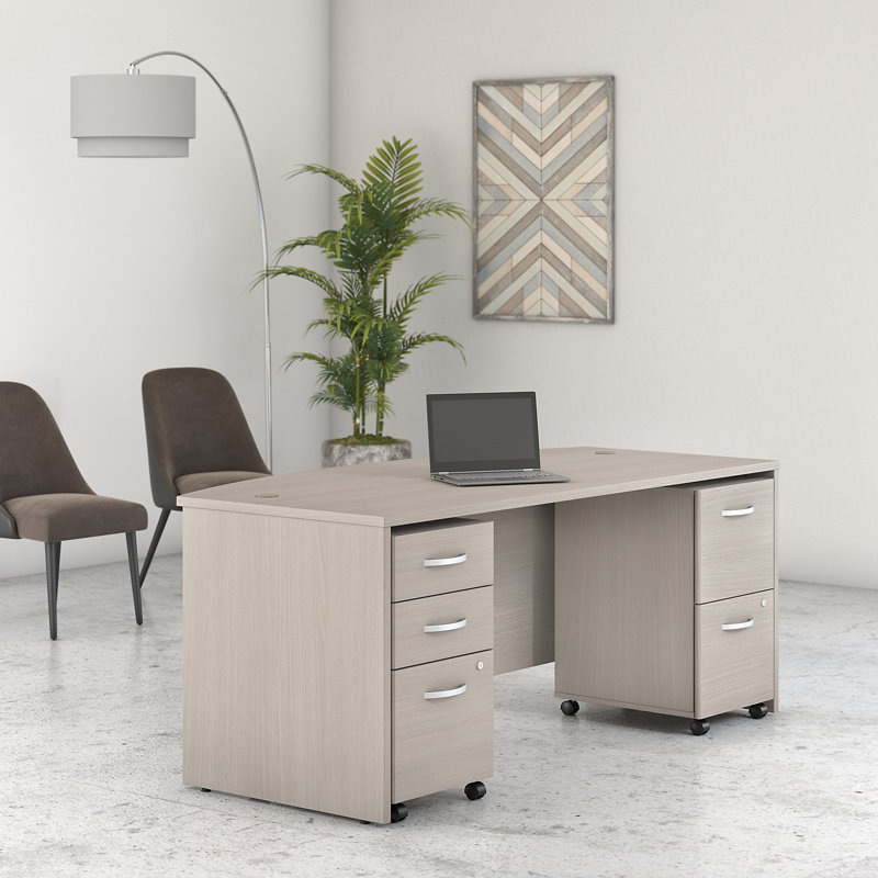 Studio C Configurable Desk Shell Office Set, 29.84" H x 59.44" W x 36.06" D, Platinum Gray