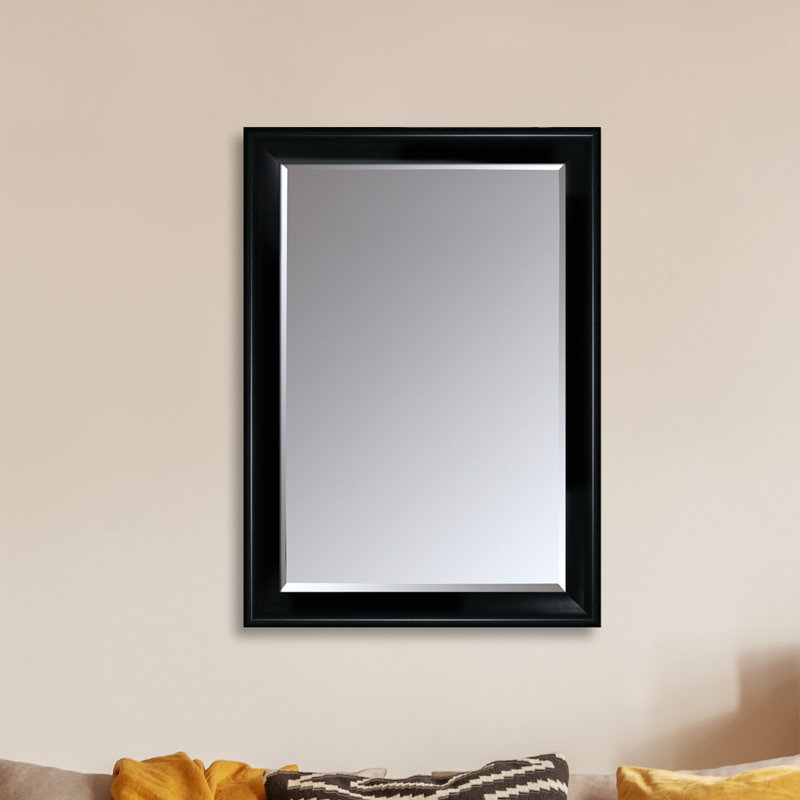 Miroir décoratif biseauté moderne et contemporain Spak, 31 po x 43 po, Noir