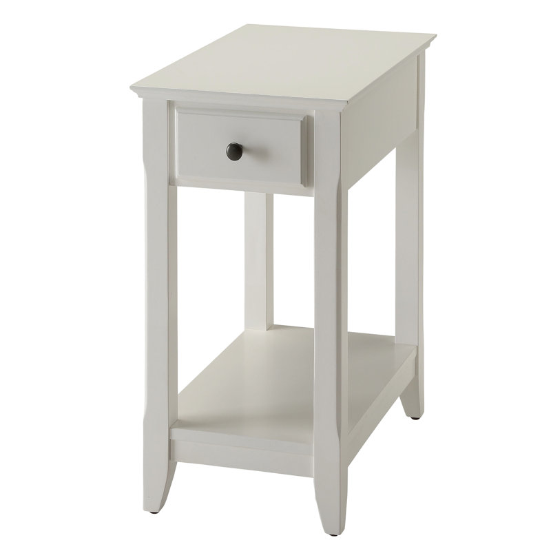 Table d'appoint transitionnelle blanche avec tiroir - Rehaussez votre décoration intérieure, Blanc