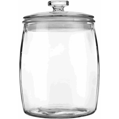 Wide Mouth Glass Jar with Airtight Lid, 1/2 Gal Clear Container