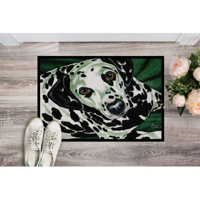 Tapis de porte d’extérieur anti-dérapant émeraude beauté dalmatien