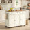 Îlot de cuisine de 42,1 po de largeur avec armoire de rangement, tiroir, tablette réglable et barre à serviettes