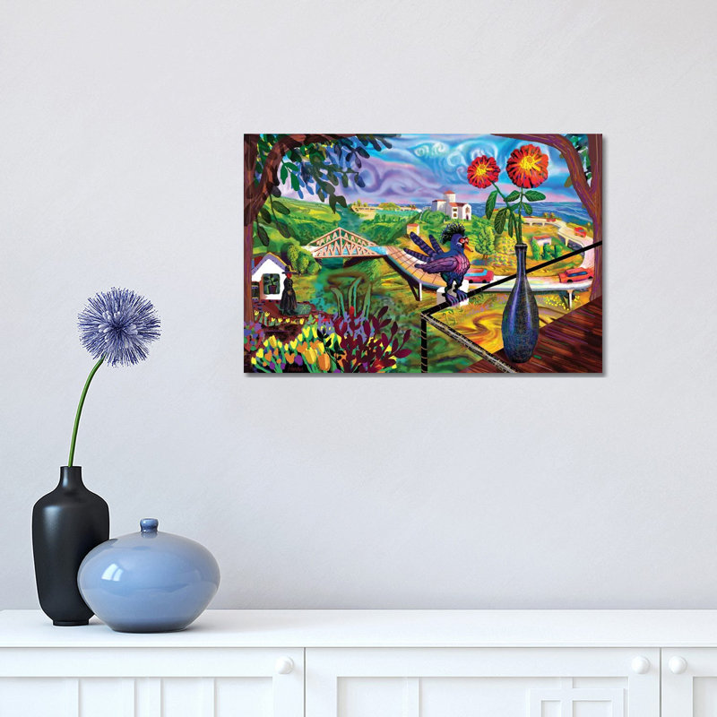 Zipolite par Charles Harker - peinture sur toile tendue, H 12 po x l 18 po x 1,5 po