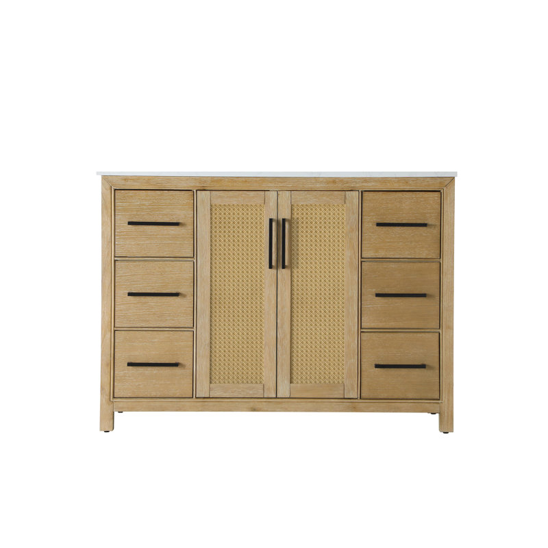 48 inch Single Bathroom Vanity, Linen Oak