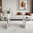 Luxury Rectangular Mirror Coffee Table With Fluted Tempered Glass And Rounded Edges