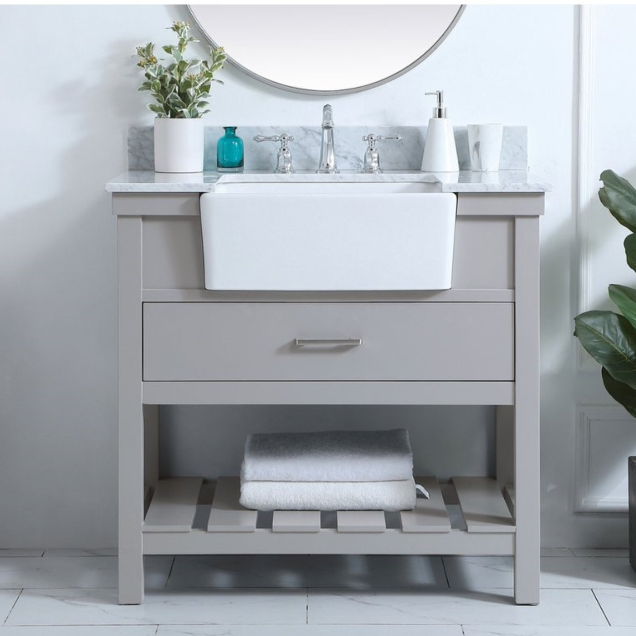 Pelaghia 36'' Single Bathroom Vanity, Gray