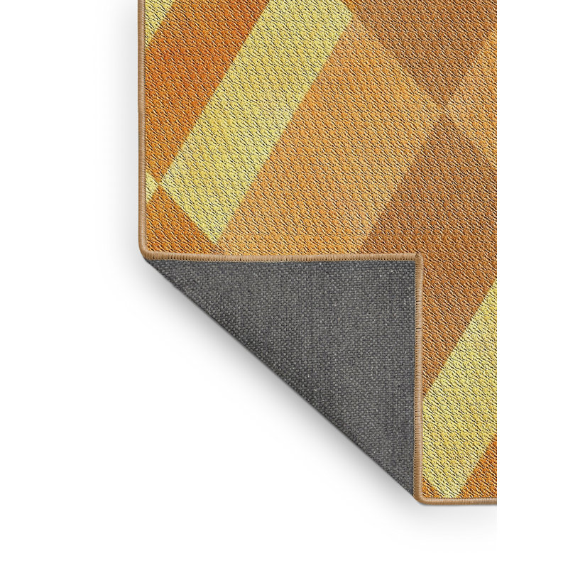 Tapis brun clair à motifs/orange Lakeville, Rectangle 5 pi x 7 pi
