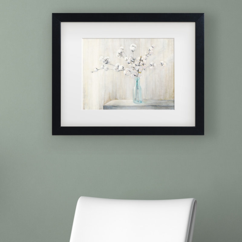 « coton bouquet », reproduction d’art, Toile tendue, H 14 po x l 19 po x P 2 po, blanc