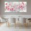 Fleur de cerisier, art floral sur toile tendue, impression sur toile, ensemble de 3, pour salon, chambre à coucher, décoration intérieure-1280294444