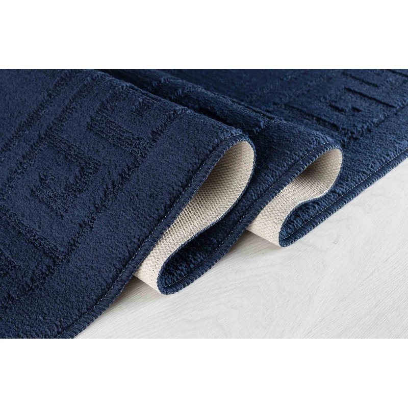 Millfield Non-Slip Indoor Doormat, 40cm W x 60cm L, Navy