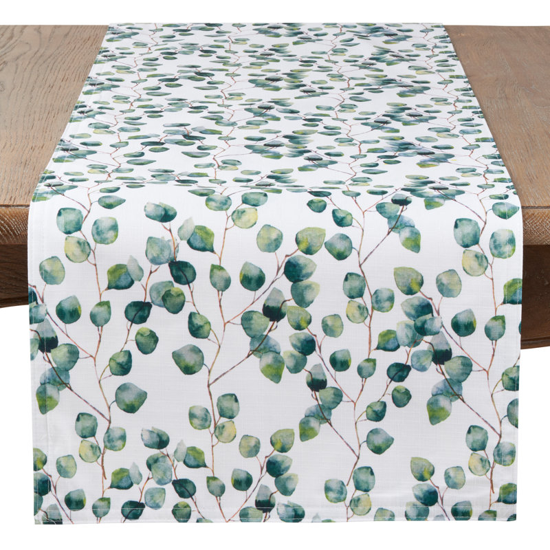 Chemin de table eucalyptus leaf Schlemmer, 16 po x 72 po