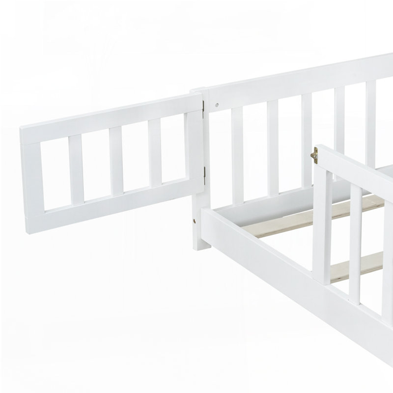 Floor Bed, White, Queen