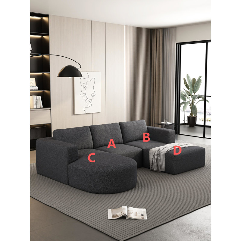 U Shaped Modular - To Damage, Comfortable 102.04*72.09 Sectional Couch High Cost-effective, Spacious, Dark Gray