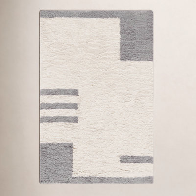 Beamer Gray Ivory Hand-Woven Flatweave Rug