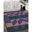 Tapis décoratif géométrique brun/bleu/mauve Rethman-750423768