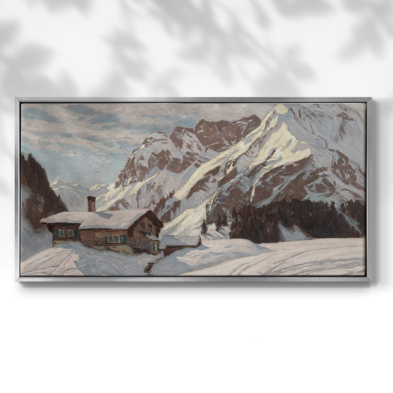 Série paysage - CCXCIV - Toile tendue avec châssis encadré - Prêt à être accroché, H 21 po x l 41 po, Argent argent