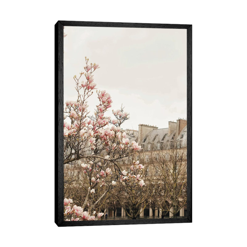 Paris Spring View - Print on Canvas, Black Framed, 66.04cm H x 45.72cm W x 3.81cm D