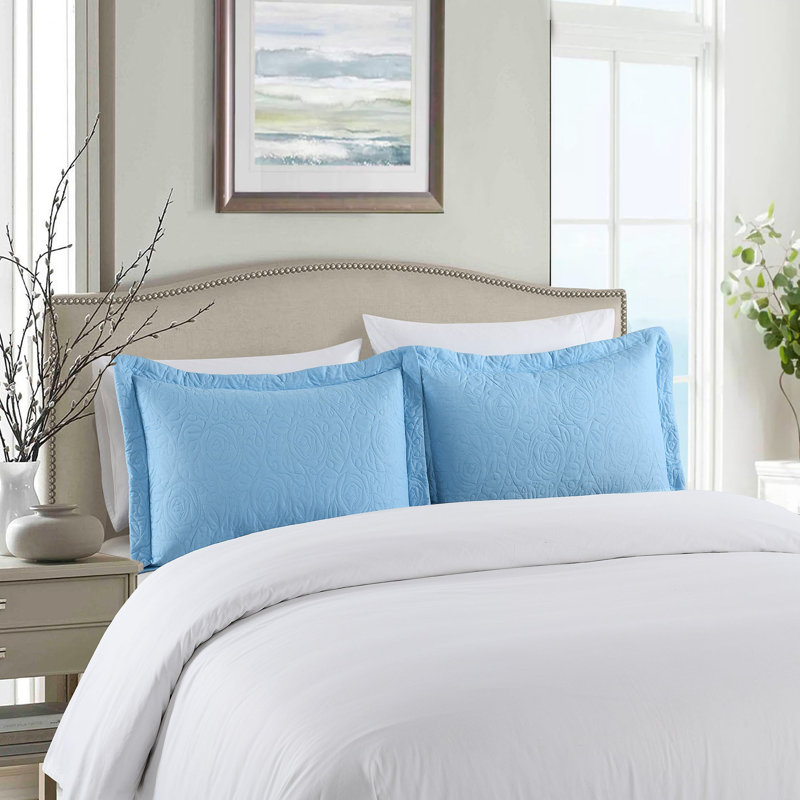 P-solid Shams Polyester Bedding, King, Light Blue