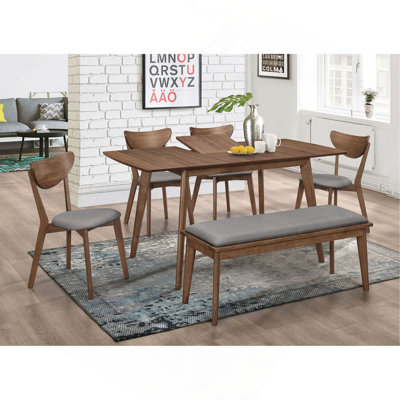 Grey And Natural Walnut Dining Set