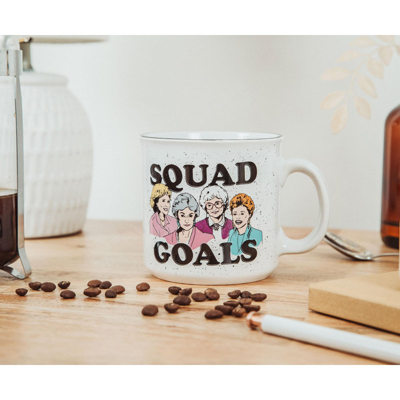 Tasse de camping en céramique The Golden Girls «Squad Goals» | Peut contenir 20 onces