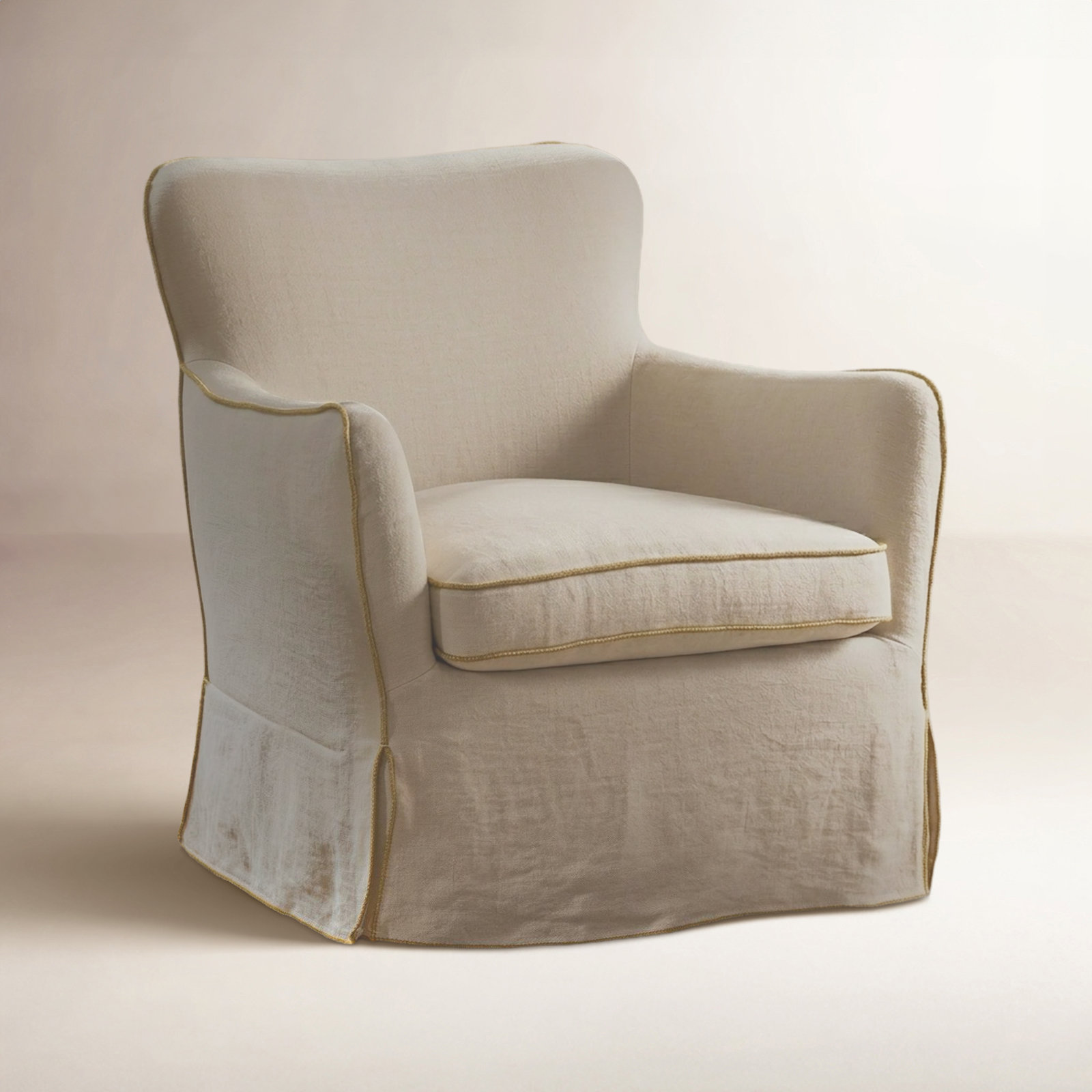 Devon Slipcover Swivel Chair-Broadway Dune, Broadway Dune