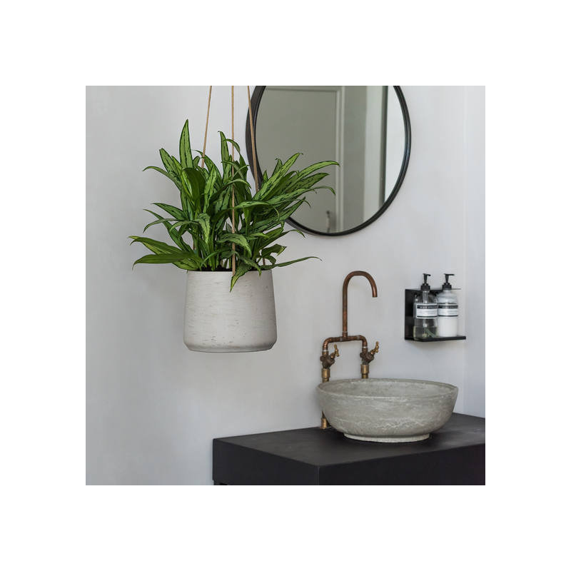 Gray Fiberstone Hanging Pot, Gray, 7" W x 7" D x 7" H