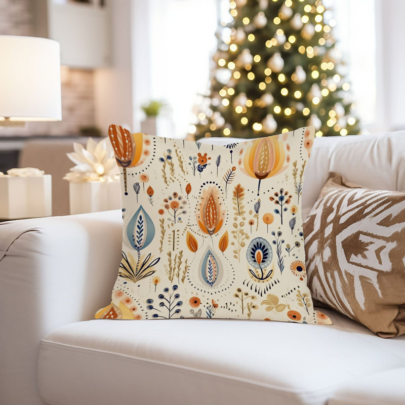 Botanical Bohemian Pattern II Boho, 16" H x 16" W