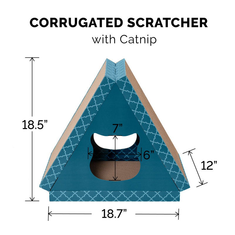 18 " H Cat Scratching Post, Blue