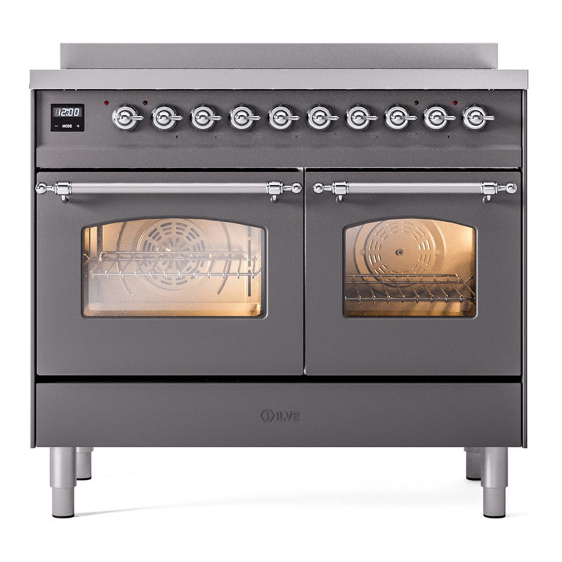 ILVE Nostalgie II 40 in Induction Range, Graphite Matte/Chrome