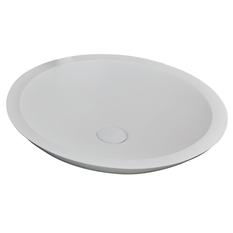 Lavabo de salle de bain circulaire pour bateau  Baldwin, Blanc mat